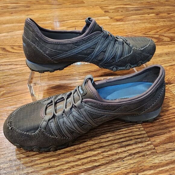 Skechers Women's Biker Relaxed Fit Gray & Blue Size 7.5 Shoes - Picture 2 of 13